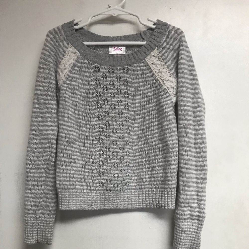 Justice | Cute gray sweater size 7